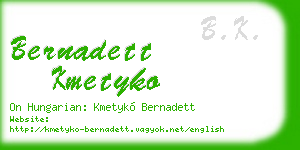 bernadett kmetyko business card